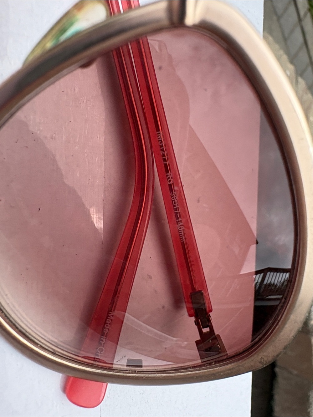 Isaac Mizrahi Gold-Tone Frame Sunglasses with Pink Gradient Lenses - Picture 5 of 5